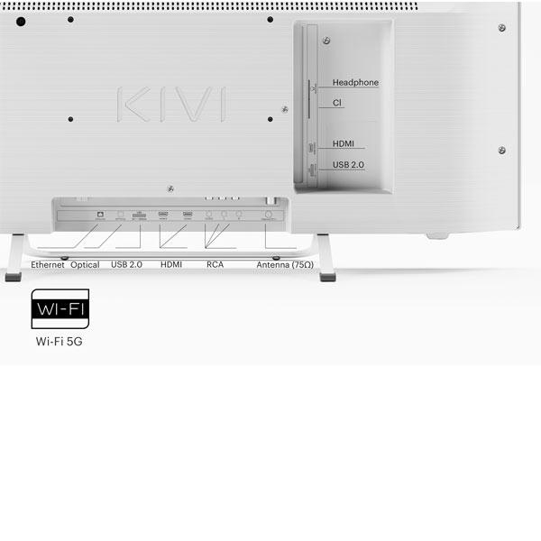 KIVI TV 32F760QW, 32" (81 cm), HD LED TV, AndroidTV, bílý