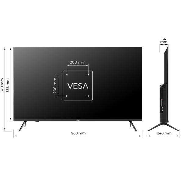 KIVI TV 43U760QB, 43" (108 cm), HD LED TV, AndroidTV, černý
