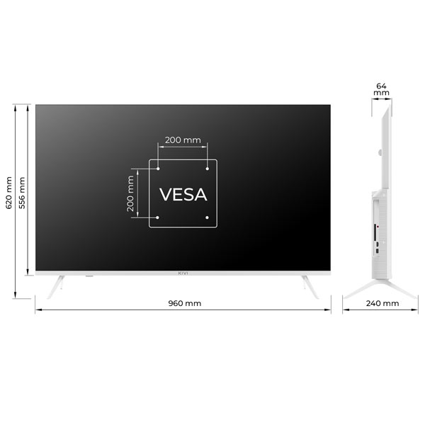 KIVI TV 43U760QW, 43" (108 cm), HD LED TV, AndroidTV, bílý