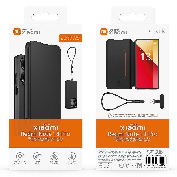 Made for Xiaomi TPU pouzdro pro Xiaomi Redmi Note 13 Pro 4G s poutkem, černé Made for Xiaomi TPU pouzdro pro Xiaomi Redmi Note 13 Pro 4G s poutkem, černé