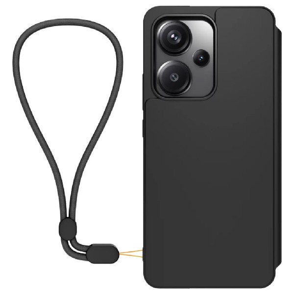 Made for Xiaomi TPU pouzdro pro Xiaomi Redmi Note 13 Pro + s poutkem, černé Made for Xiaomi TPU pouzdro pro Xiaomi Redmi Note 13 Pro + s poutkem, černé