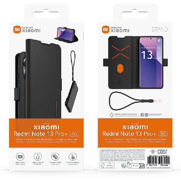 Made for Xiaomi TPU pouzdro pro Xiaomi Redmi Note 13 Pro+ s poutkem, černé Made for Xiaomi TPU pouzdro pro Xiaomi Redmi Note 13 Pro+ s poutkem, černé