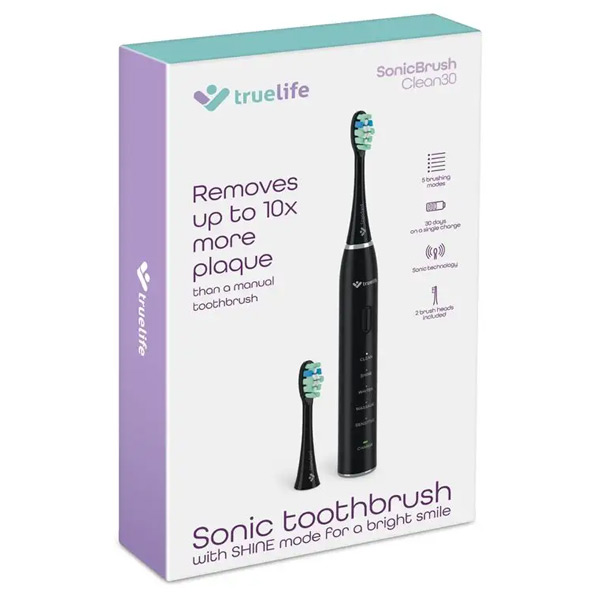 TrueLife SonicBrush Clean30 sonický zubní kartáček, černý TrueLife SonicBrush Clean30 sonický zubní kartáček, černý