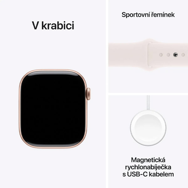 Apple Watch Series 10 GPS 46mm Růžově zlatý hliník se světle ruměným provlékacím řemínkem - M/L Apple Watch Series 10 GPS 46mm Růžově zlatý hliník se světle ruměným provlékacím řemínkem - M/L