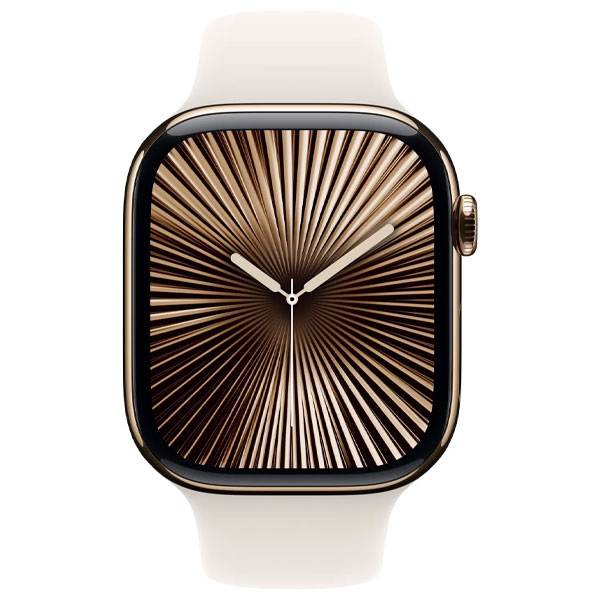 Apple Watch Series 10 GPS + Cellular 46mm Zlatý titan s hvězdně bílým sportovním řemínkem - S/M Apple Watch Series 10 GPS + Cellular 46mm Zlatý titan s hvězdně bílým sportovním řemínkem - S/M