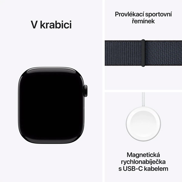 Apple Watch Series 10 GPS + Cellular 46mm Klavírně černý hliník s atramentovým fialovým provlékacím sportovním řemínkem Apple Watch Series 10 GPS + Cellular 46mm Klavírně černý hliník s atramentovým fialovým provlékacím sportovním řemínkem