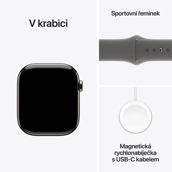 Apple Watch Series 10 GPS + Cellular 46mm Přírodní titan se skálově šedým sportovním řemínkem - M/L Apple Watch Series 10 GPS + Cellular 46mm Přírodní titan se skálově šedým sportovním řemínkem - M/L