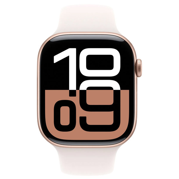 Apple Watch Series 10 GPS + Cellular 46mm Růžoě zlatý hliník se světle ruměným sportovním řemínkem - M/L Apple Watch Series 10 GPS + Cellular 46mm Růžoě zlatý hliník se světle ruměným sportovním řemínkem - M/L