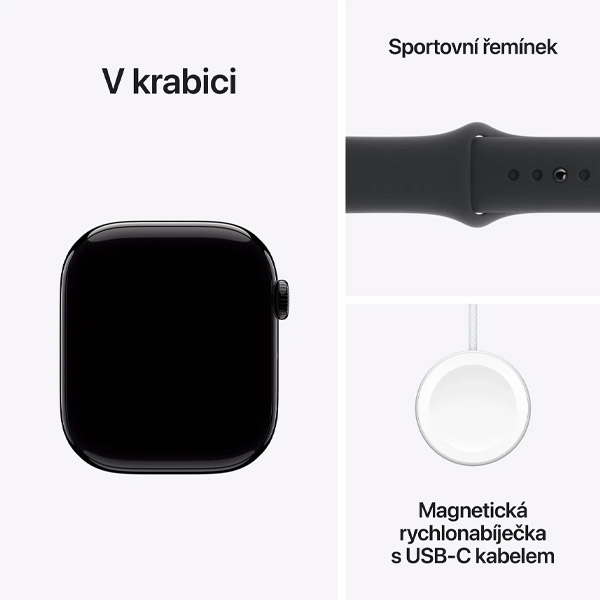 Apple Watch Series 10 GPS + Cellular 46mm Břidlicově šedý titan s černým sportovním řemínkem - M/L Apple Watch Series 10 GPS + Cellular 46mm Břidlicově šedý titan s černým sportovním řemínkem - M/L