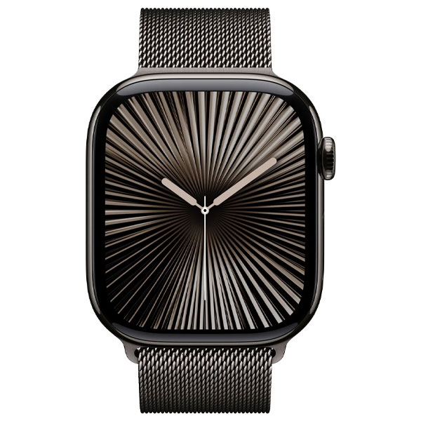 Apple Watch Series 10 GPS + Cellular 46mm Břidlicově šedý titan s břidlicově šedým milánskym řemínkem - M/L Apple Watch Series 10 GPS + Cellular 46mm Břidlicově šedý titan s břidlicově šedým milánskym řemínkem - M/L