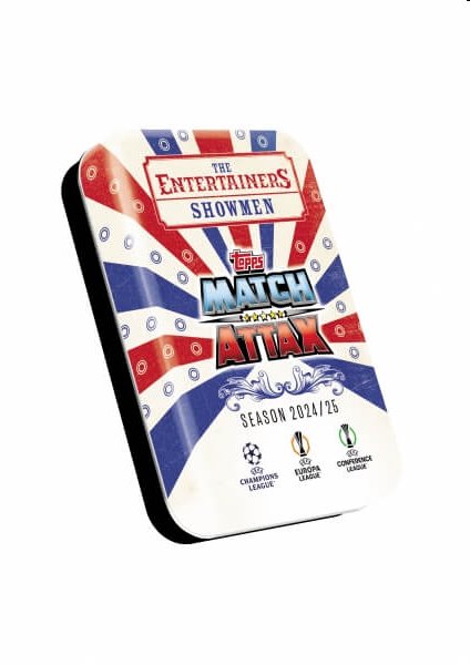 Fotbalové karty Topps Match Attax TCG 2024/25 UCC Booster Tin 3 modrá Fotbalové karty Topps Match Attax TCG 2024/25 UCC Booster Tin 3 modrá