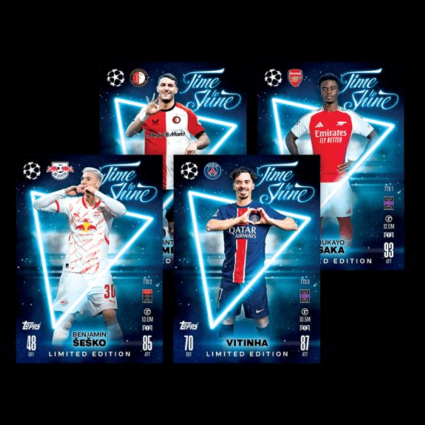 Fotbalové karty Topps Match Attax TCG 2024/25 UCC Mega Tin 1 modrá Fotbalové karty Topps Match Attax TCG 2024/25 UCC Mega Tin 1 modrá