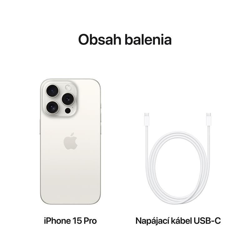 Apple iPhone 15 Pro 128GB, titánová biela, Třída B – použité, záruka 12 měsíců Apple iPhone 15 Pro 128GB, titánová biela, Třída B – použité, záruka 12 měsíců