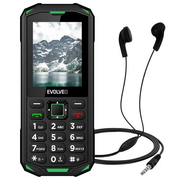 Evolveo StrongPhone X5, vodotěsný odolný Dual SIM telefon, černo-zelený Evolveo StrongPhone X5, vodotěsný odolný Dual SIM telefon, černo-zelený