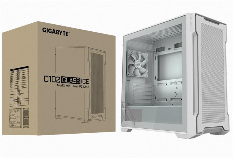 Gigabyte case C102 GLASS ICE, mATX, Mid Tower, white Gigabyte case C102 GLASS ICE, mATX, Mid Tower, white
