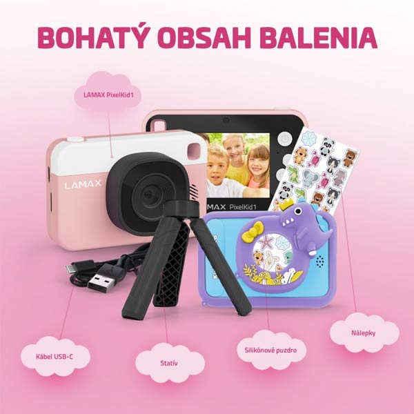 Lamax PixelKid1 dětský fotoaparát, růžový Lamax PixelKid1 dětský fotoaparát, růžový