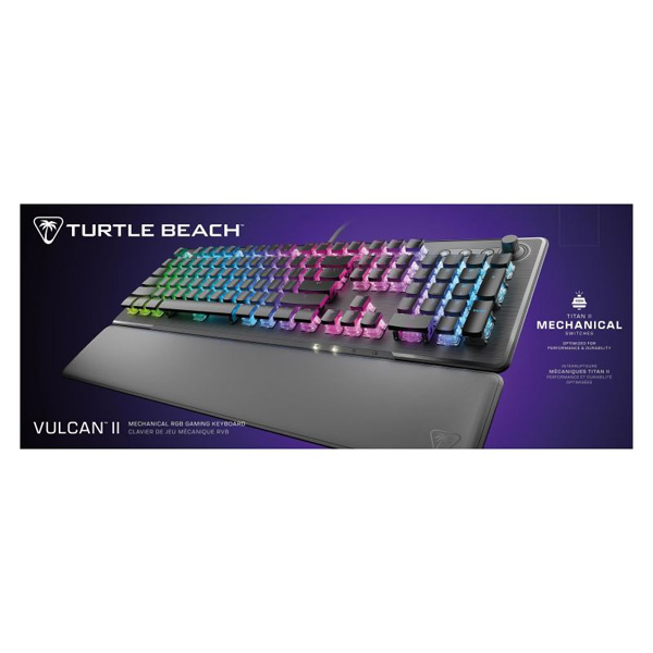 Turtle Beach herní mechanická klávesnice Vulcan II, Linear Red Sw. US, černá Turtle Beach herní mechanická klávesnice Vulcan II, Linear Red Sw. US, černá