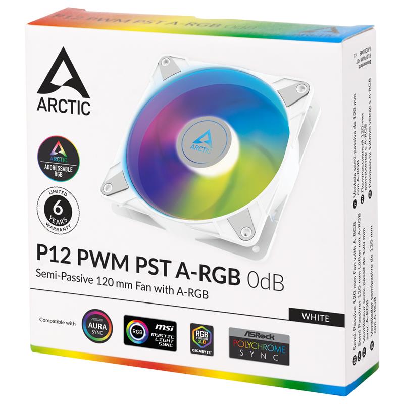 Arctic ventilátor P12 PWM PST A-RGB white Arctic ventilátor P12 PWM PST A-RGB white