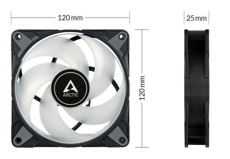 Arctic ventilátor P12 PWM PST A-RGB 3k balení + ovládač Arctic ventilátor P12 PWM PST A-RGB 3k balení + ovládač