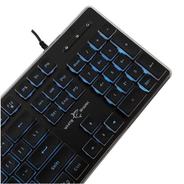 White Shark Gaming membrane keyboard TACHI, US, black White Shark Gaming membrane keyboard TACHI, US, black