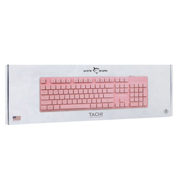 White Shark Gaming membrane keyboard TACHI, US, pink White Shark Gaming membrane keyboard TACHI, US, pink