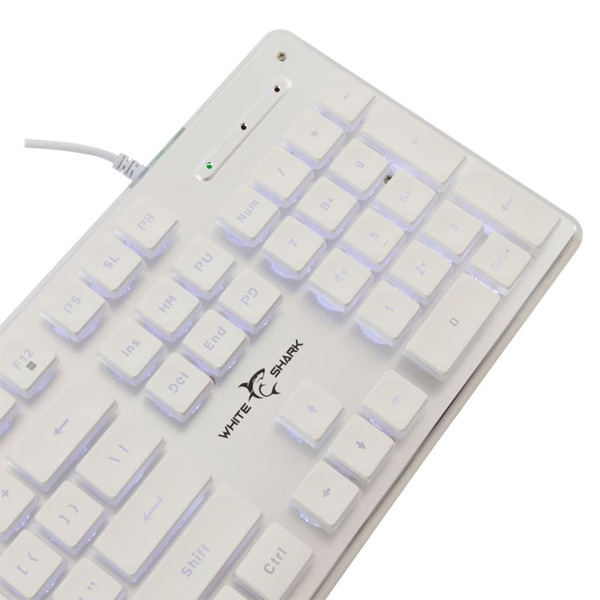 White Shark Gaming membrane keyboard TACHI, US, white White Shark Gaming membrane keyboard TACHI, US, white