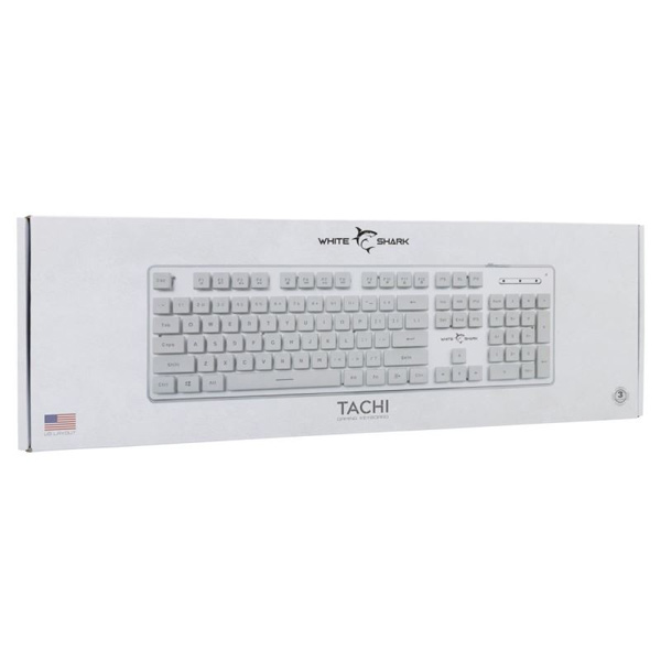 White Shark Gaming membrane keyboard TACHI, US, white White Shark Gaming membrane keyboard TACHI, US, white