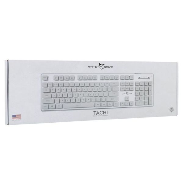 White Shark Gaming membrane keyboard TACHI, US, white White Shark Gaming membrane keyboard TACHI, US, white
