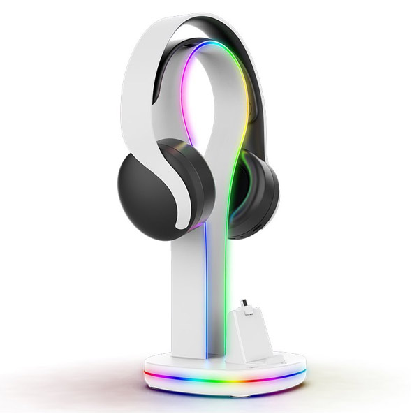 iPega P5P23 Nabíjecí dock s RGB pro PlayStation Portal Remote Player s držákem na sluchátka, bílý iPega P5P23 Nabíjecí dock s RGB pro PlayStation Portal Remote Player s držákem na sluchátka, bílý