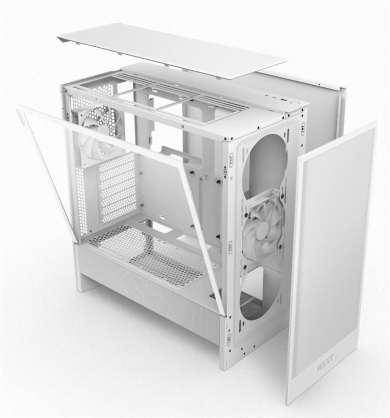 NZXT case H5 Flow / 2x120 mm fan / mesh / White NZXT case H5 Flow / 2x120 mm fan / mesh / White