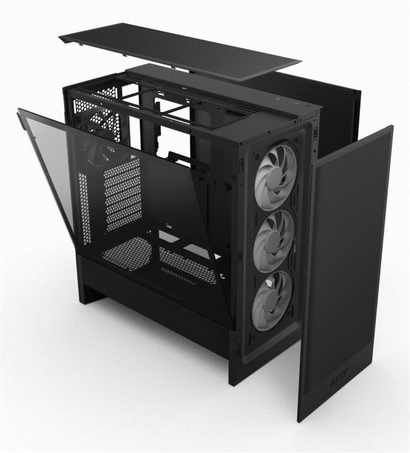 NZXT case H5 Flow RGB / 360 mm RGB core fan / mesh / Black NZXT case H5 Flow RGB / 360 mm RGB core fan / mesh / Black