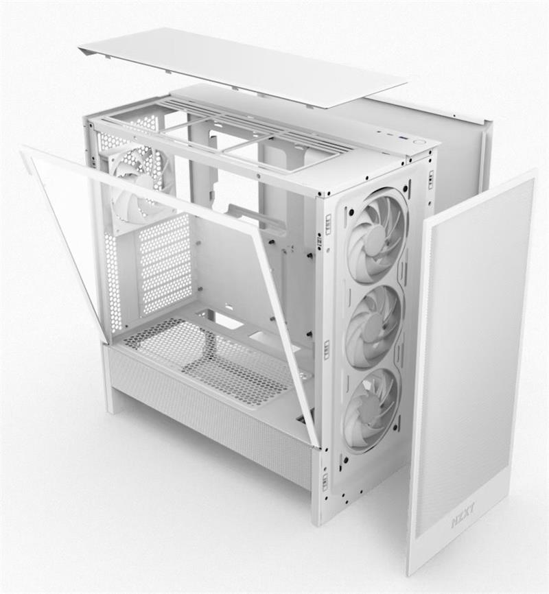 NZXT case H5 Flow RGB / 360 mm RGB core fan / mesh / White NZXT case H5 Flow RGB / 360 mm RGB core fan / mesh / White