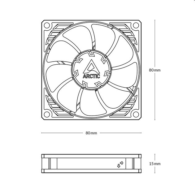 Arctic ventilátor P8 Slim PWM PST Arctic ventilátor P8 Slim PWM PST