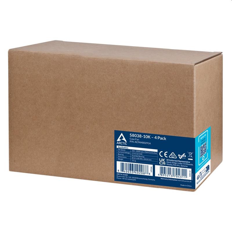 Arctic ventilátor S8038-10K (80 mm 10k RPM pre Server) (4 ks) Arctic ventilátor S8038-10K (80 mm 10k RPM pre Server) (4 ks)
