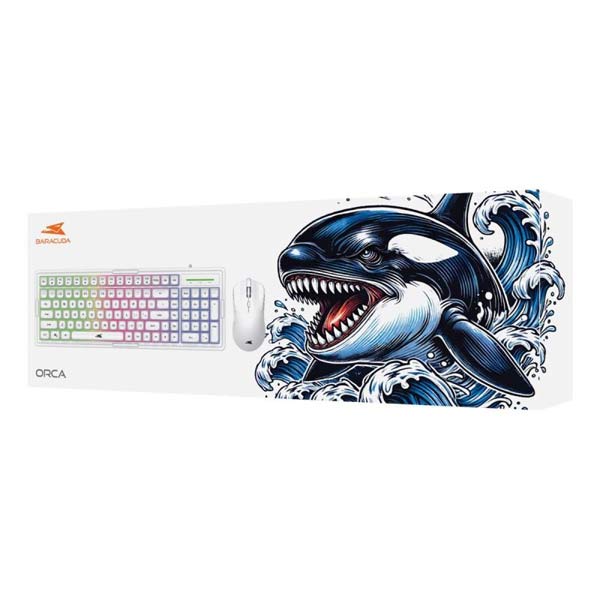 Baracuda Gaming set ORCA, gaming keyboard and gaming mouse, US, white Baracuda Gaming set ORCA, gaming keyboard and gaming mouse, US, white