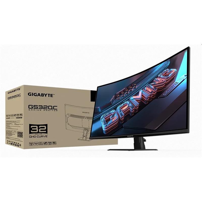 GIGABYTE LCD GS32QC GAMING monitor 32" QHD 2560x1440, VA 1500R, 170Hz, 2xHDMI, DP