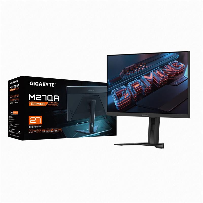 GIGABYTE LCD M27QA GAMING Monitor 27" QHD 2560x1440, IPS, 180Hz, 2xHDMI, DP, USB-C, KVM USB, Pivot GIGABYTE LCD M27QA GAMING Monitor 27" QHD 2560x1440, IPS, 180Hz, 2xHDMI, DP, USB-C, KVM USB, Pivot
