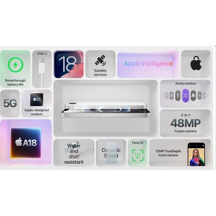 Apple iPhone 16e 128GB, bílý