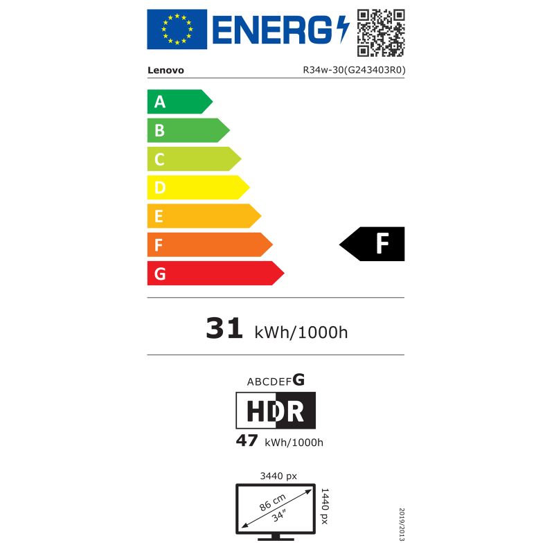 Lenovo Legion R34w-30 34"WQHD 3440x1440 VA AG 180Hz 21:9 3000:1 350cd 0.5ms HDMI+DP repro