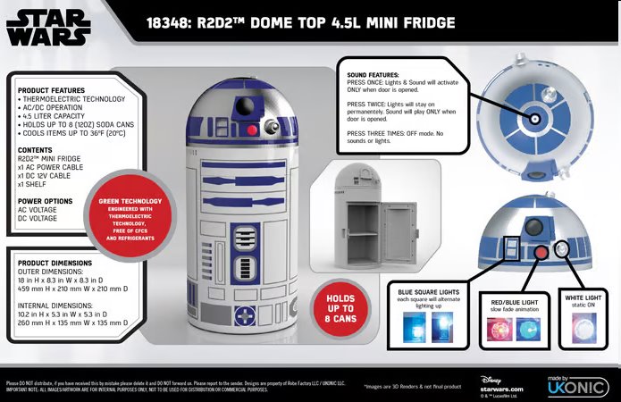 Mini lednička Star Wars R2-D2 Mini Fridge 4,5 L Mini lednička Star Wars R2-D2 Mini Fridge 4,5 L