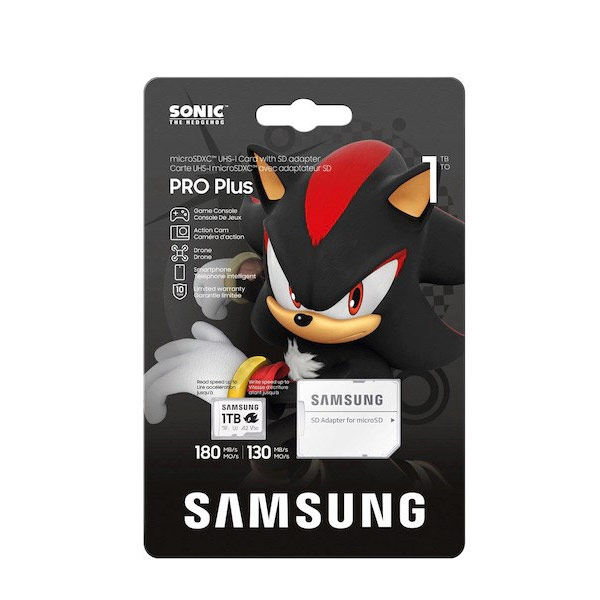 Samsung micro SDXC 1TB PRO Plus 'Sonic the Hedgehog' + SD adaptér Samsung micro SDXC 1TB PRO Plus 'Sonic the Hedgehog' + SD adaptér