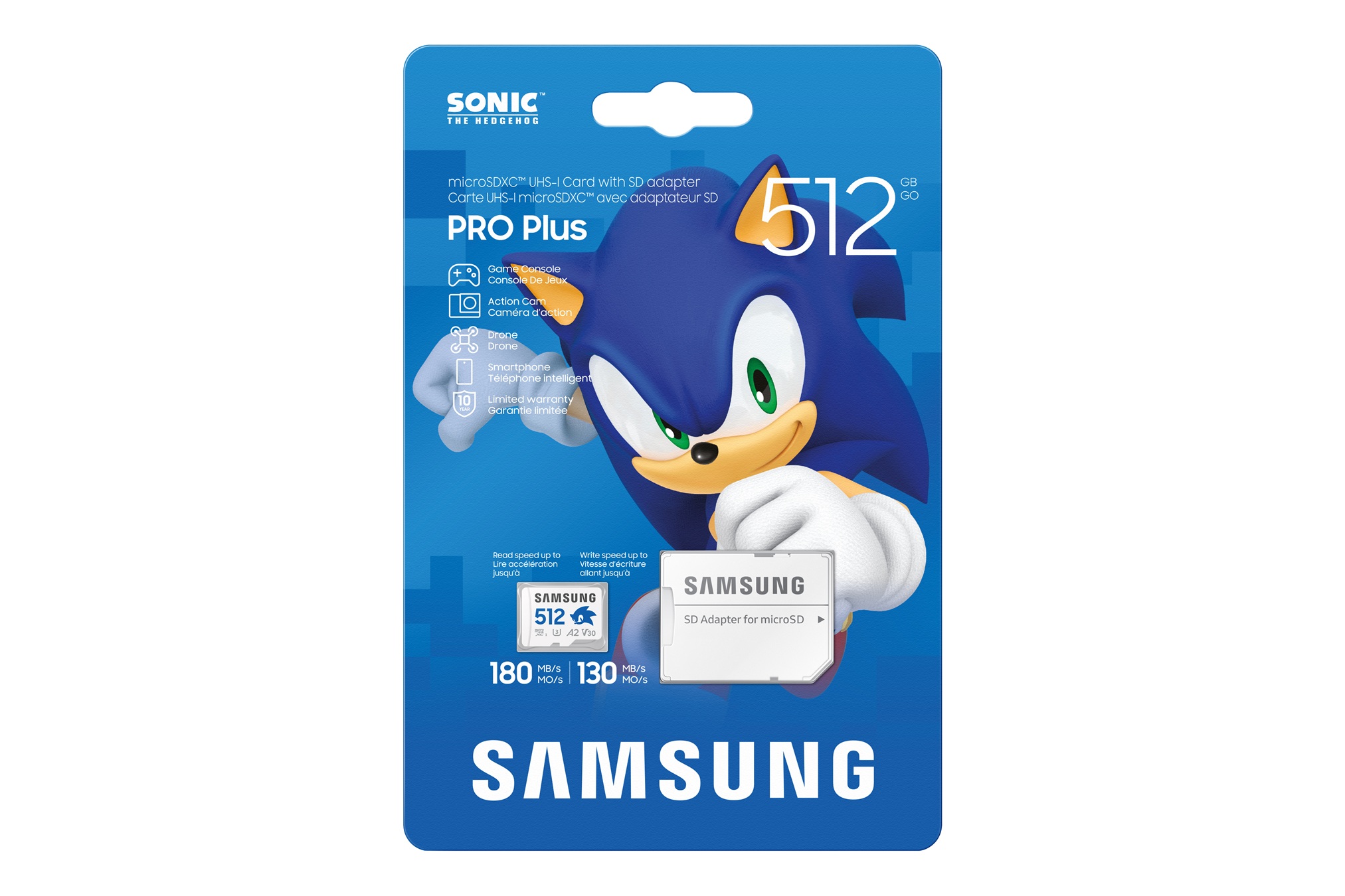 Samsung micro SDXC 512GB PRO Plus 'Sonic the Hedgehog' + SD adaptér Samsung micro SDXC 512GB PRO Plus 'Sonic the Hedgehog' + SD adaptér