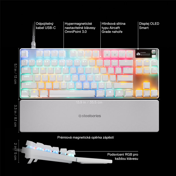 SteelSeries Apex Pro TKL Gen 3 US, White SteelSeries Apex Pro TKL Gen 3 US, White