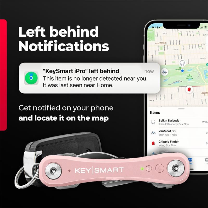 KeySmart iPro s Apple Find My - organizér kľúčov - ružový KeySmart iPro s Apple Find My - organizér kľúčov - ružový