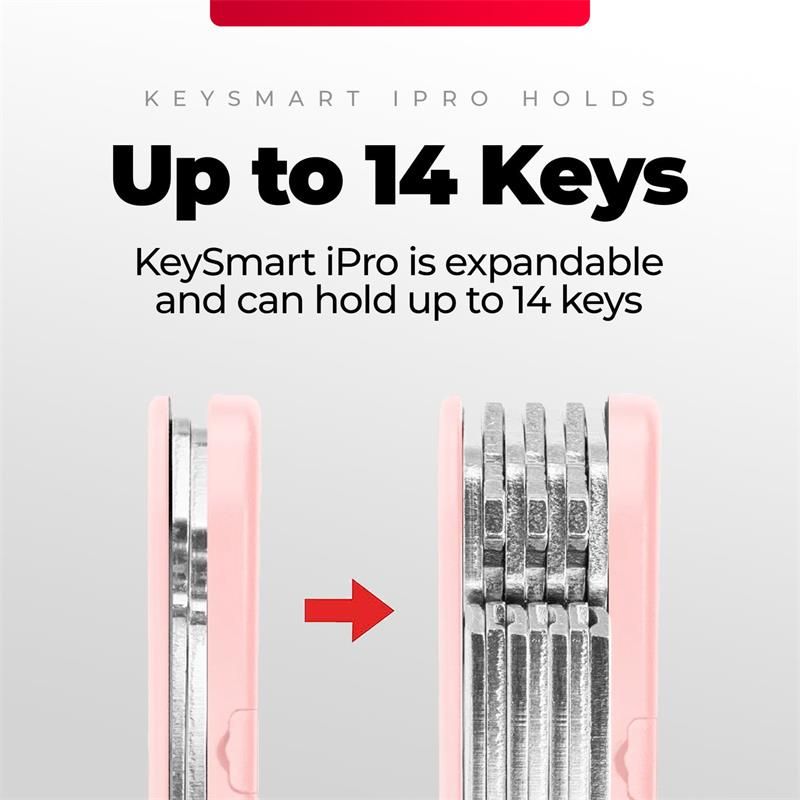 KeySmart iPro s Apple Find My - organizér kľúčov - ružový KeySmart iPro s Apple Find My - organizér kľúčov - ružový