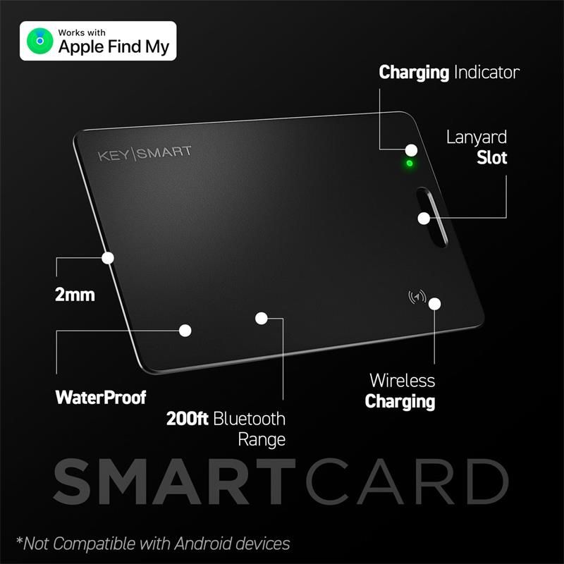 KeySmart SmartCard s Apple Find My - čierna