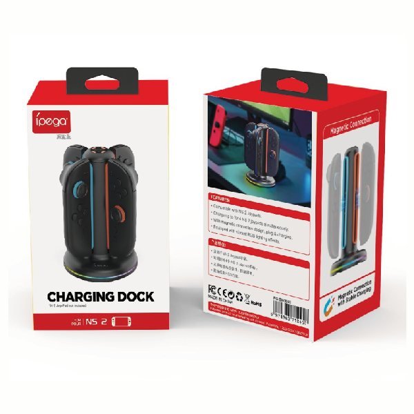 Nabíjacia stanca iPega SW2052 pre Nintendo Switch 2 Joy-con s RGB, černá Nabíjacia stanca iPega SW2052 pre Nintendo Switch 2 Joy-con s RGB, černá
