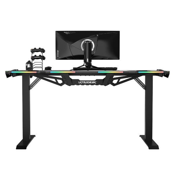 ULTRADESK herní stůl FORCE - bílý, 166x70 cm, 76.5 cm, s XXL podložkou pod myš, držák sluchátek aj nápojů, RGB ULTRADESK herní stůl FORCE - bílý, 166x70 cm, 76.5 cm, s XXL podložkou pod myš, držák sluchátek aj nápojů, RGB