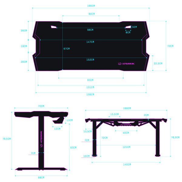 ULTRADESK herní stůl FORCE - bílý, 166x70 cm, 76.5 cm, s XXL podložkou pod myš, držák sluchátek aj nápojů, RGB ULTRADESK herní stůl FORCE - bílý, 166x70 cm, 76.5 cm, s XXL podložkou pod myš, držák sluchátek aj nápojů, RGB