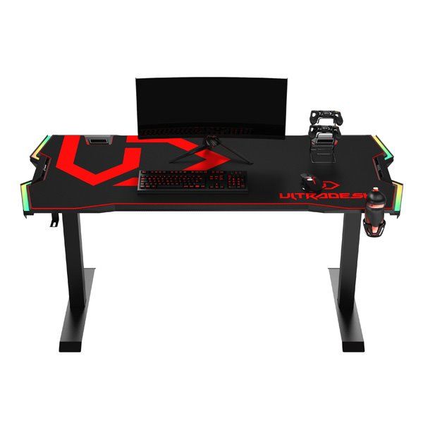 ULTRADESK herní stůl FORCE - červený, 166x70 cm, 76.5 cm, s XXL podložkou pod myš, držák sluchátek aj nápojů, RGB ULTRADESK herní stůl FORCE - červený, 166x70 cm, 76.5 cm, s XXL podložkou pod myš, držák sluchátek aj nápojů, RGB
